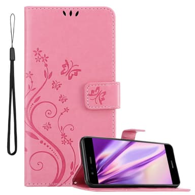 Huawei P10 LITE lommebokdeksel Blomster (rosa)