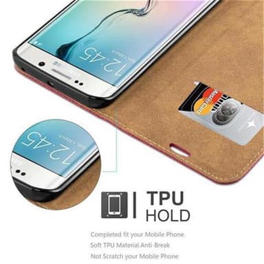 Samsung Galaxy S6 EDGE lommebokdeksel case (rød)