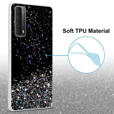 Huawei P SMART 2021 Silikondeksel Glitter (Svart)