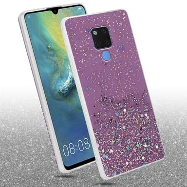 Huawei MATE 20 Silikondeksel Glitter (lilla)