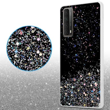 Huawei P SMART 2021 Silikondeksel Glitter (Svart)