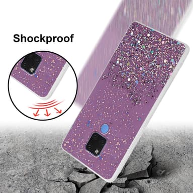 Huawei MATE 20 Silikondeksel Glitter (lilla)