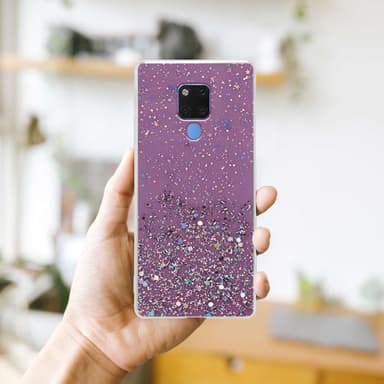 Huawei MATE 20 Silikondeksel Glitter (lilla)