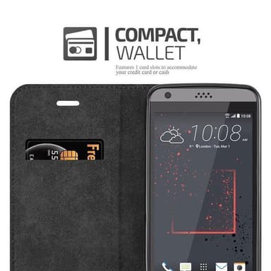 HTC Desire 530 / 630 lommebokdeksel case (svart)