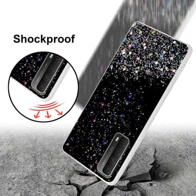 Huawei P SMART 2021 Silikondeksel Glitter (Svart)