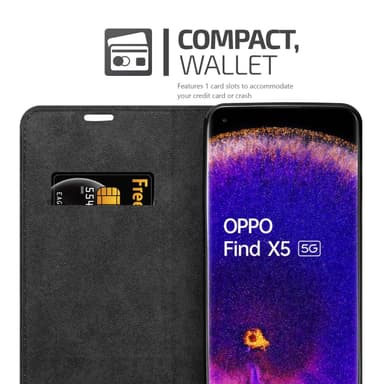 Oppo FIND X5 lommebokdeksel case (svart)