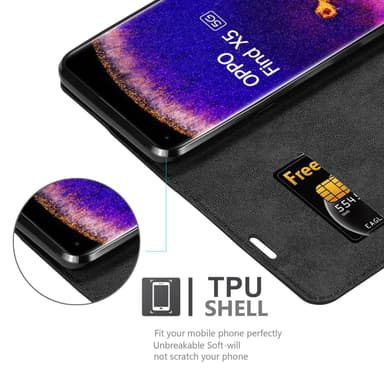 Oppo FIND X5 lommebokdeksel case (svart)