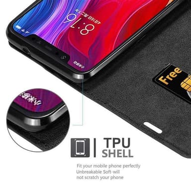 Xiaomi Mi 8 lommebokdeksel case (svart)