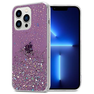iPhone 13 PRO Silikondeksel Glitter (lilla)