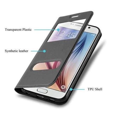 Samsung Galaxy S6 lommebokdeksel cover (svart)