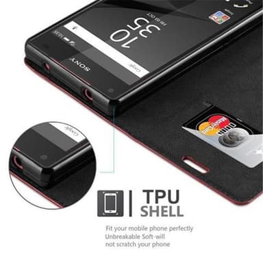 Sony Xperia Z5 COMPACT lommebokdeksel case (rød)