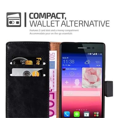 Huawei ASCEND P7 lommebokdeksel etui (svart)