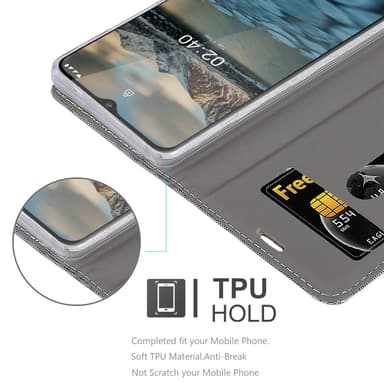 Nokia 2.4 lommebokdeksel etui (grå)