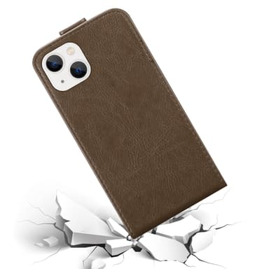 iPhone 14 PLUS deksel flip cover (brun)