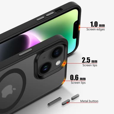 iPhone 14 PLUS Deksel kompatibel MagSafe (Svart)