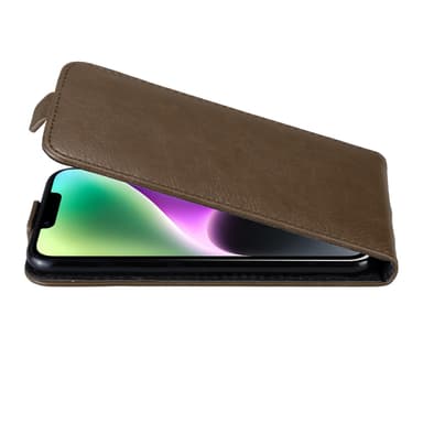iPhone 14 PLUS deksel flip cover (brun)