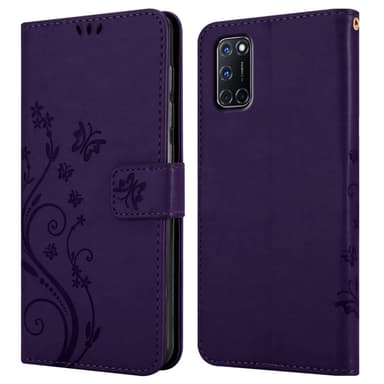 Oppo A72 lommebokdeksel Blomster (lilla)