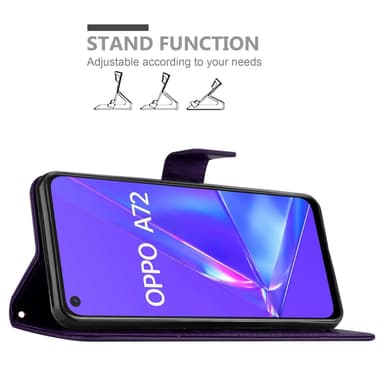 Oppo A72 lommebokdeksel Blomster (lilla)