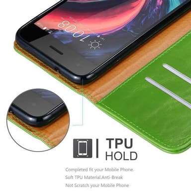 HTC Desire 10 PRO lommebokdeksel etui (grønn)