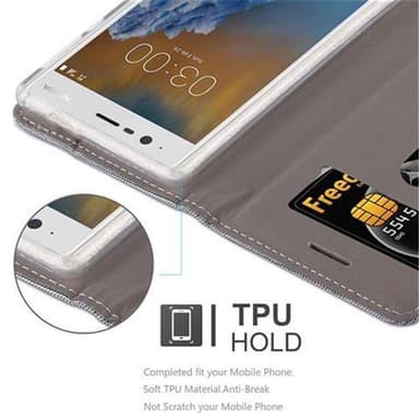 Nokia 3 2017 lommebokdeksel etui (grå)