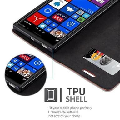 Nokia Lumia 830 lommebokdeksel case (brun)