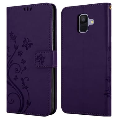 Samsung Galaxy A6 2018 lommebokdeksel Blomster (lilla)