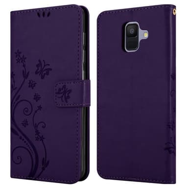 Samsung Galaxy A6 2018 lommebokdeksel Blomster (lilla)
