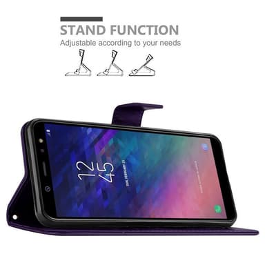 Samsung Galaxy A6 2018 lommebokdeksel Blomster (lilla)