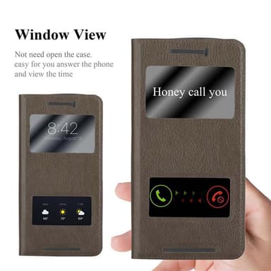 HTC ONE M9 lommebokdeksel cover (brun)