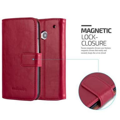 HTC ONE M7 lommebokdeksel etui (rød)