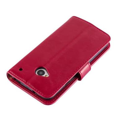 HTC ONE M7 lommebokdeksel etui (rød)