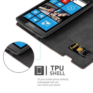 Nokia Lumia 520 / 521 lommebokdeksel case (brun)