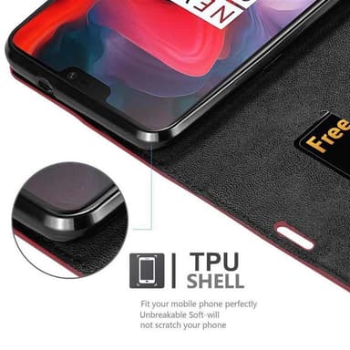 OnePlus 6 lommebokdeksel case (rød)