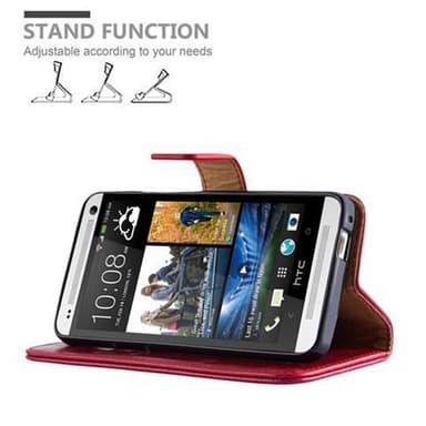 HTC ONE M7 lommebokdeksel etui (rød)