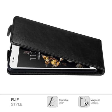 LG K8 2016 deksel flip cover (svart)