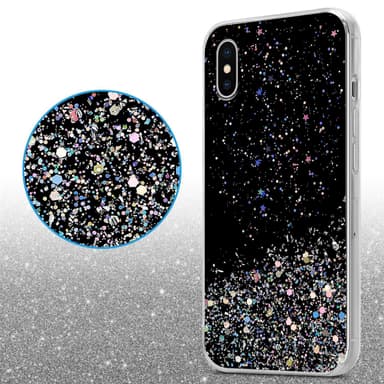 iPhone X / XS Silikondeksel Glitter (svart)