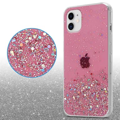 iPhone 11 PRO Silikondeksel Glitter (rosa)