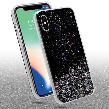 iPhone X / XS Silikondeksel Glitter (svart)