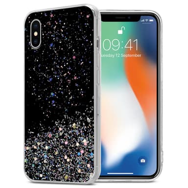 iPhone X / XS Silikondeksel Glitter (svart)
