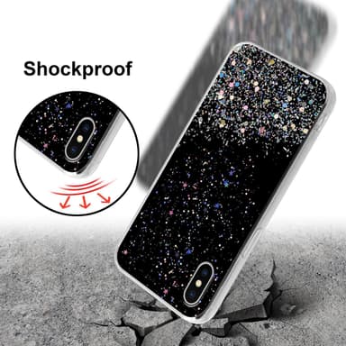 iPhone X / XS Silikondeksel Glitter (svart)