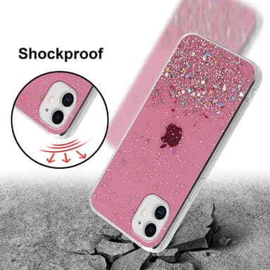 iPhone 11 PRO Silikondeksel Glitter (rosa)