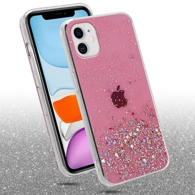 iPhone 11 PRO Silikondeksel Glitter (rosa)