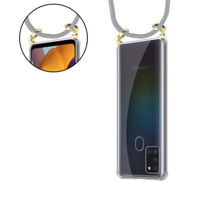 Samsung Galaxy A21s Deksel med Halskjede (grå)