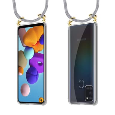 Samsung Galaxy A21s Deksel med Halskjede (grå)