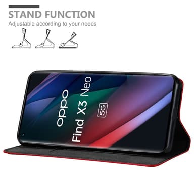 Oppo FIND X3 NEO lommebokdeksel case (rød)