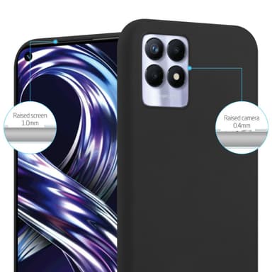 Deksel Realme 8i / Narzo 50 4G Silikon cover (svart)