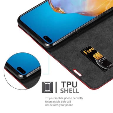 Huawei P40 lommebokdeksel case (rød)