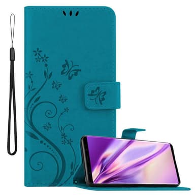 Samsung Galaxy NOTE 9 lommebokdeksel Blomster (blå)