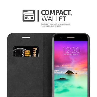 LG K10 2017 lommebokdeksel case (svart)
