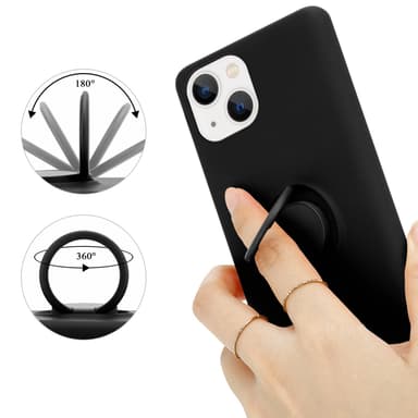 Deksel iPhone 14 PLUS Ring Case (svart)